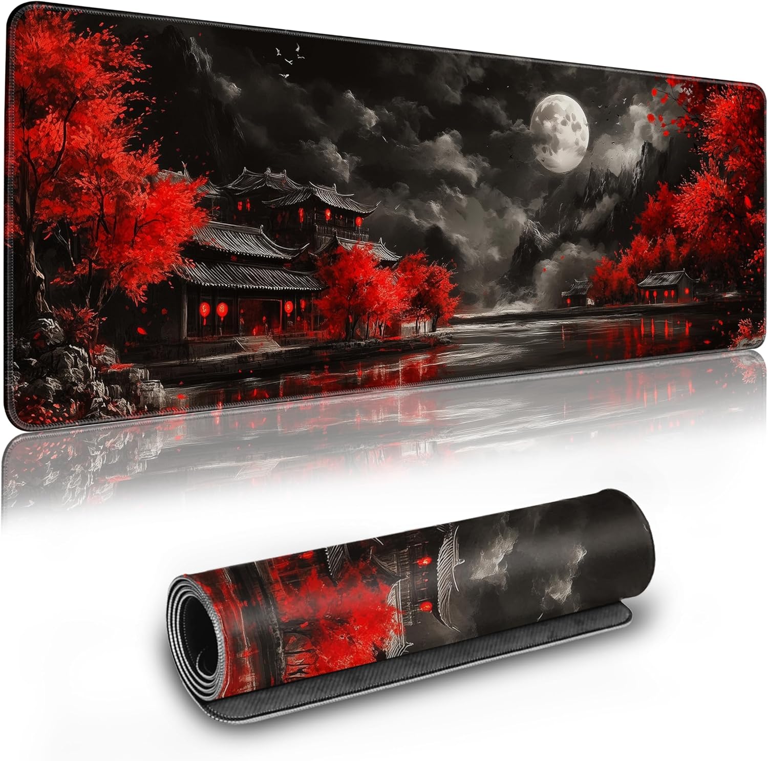 Halooidop Mousepad Large Desk Pad · Dark Full Moon