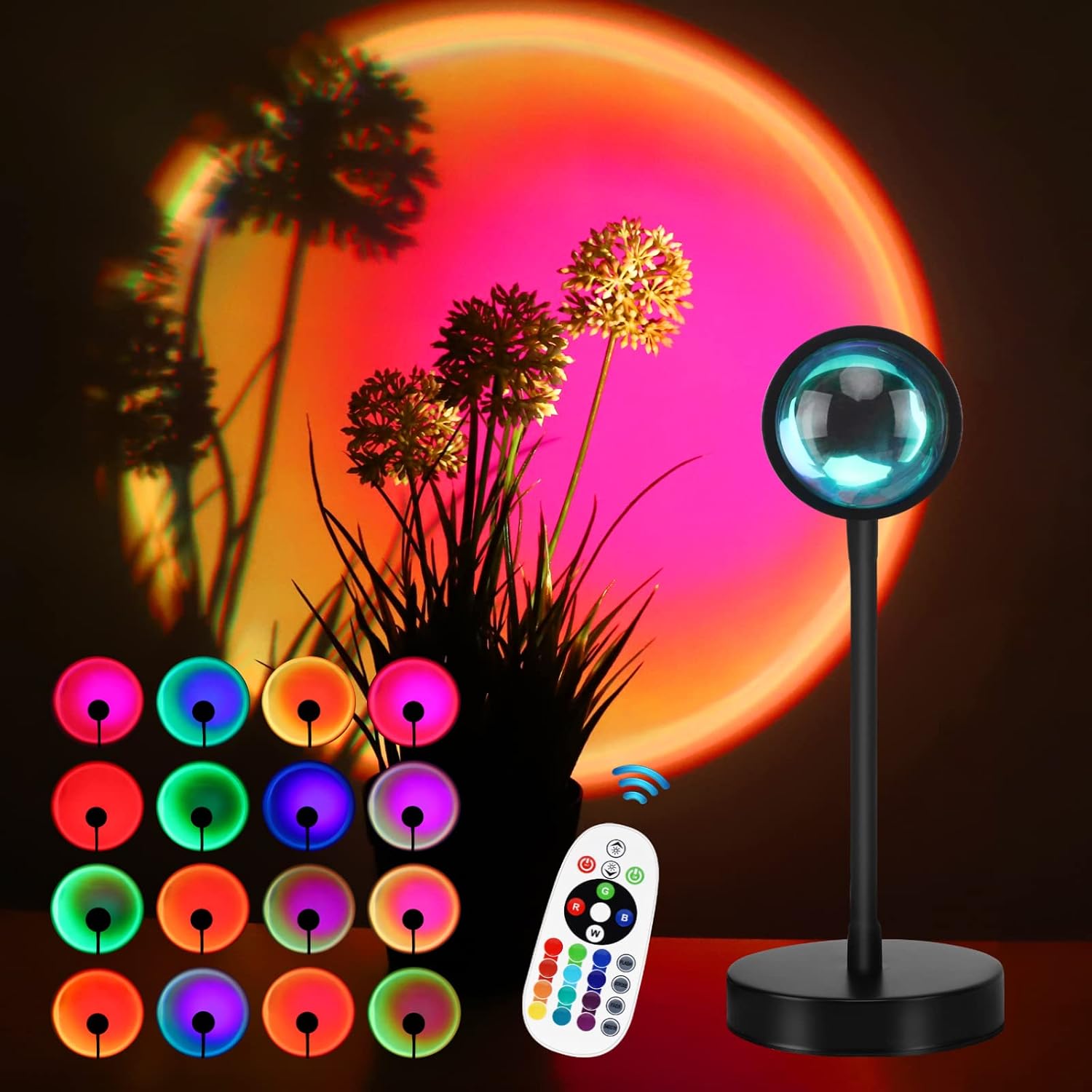 HUGOMOVA Sunset Projection 16 colors · remote · 360°